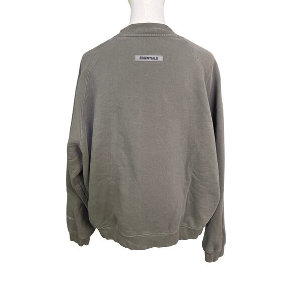 Fear Of God Essentials Crewneck Sweatshirt Taupe Gray Logo Size M - Picture 5 of 9